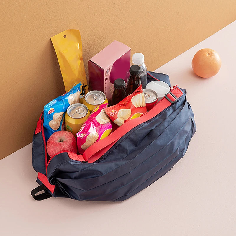 Foldable Nylon Reusable Shopping Bag with Adjustable Handle