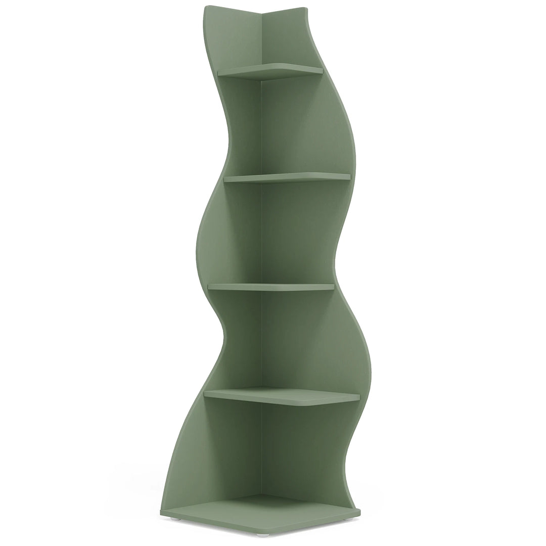 Modern 5-Tier Corner Bookshelf &amp; Display Shelf