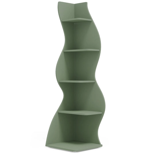 Modern 5-Tier Corner Bookshelf &amp; Display Shelf
