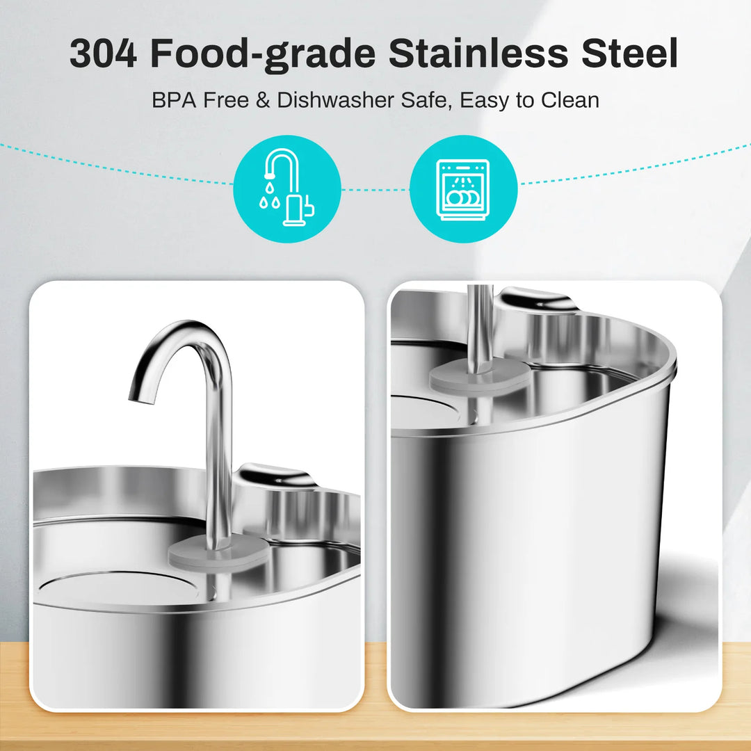 2.2L Stainless Steel Automatic Pet Water Fountain
