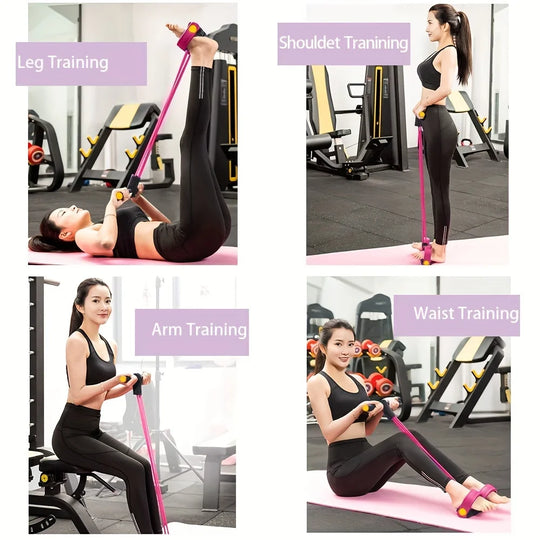 6-Tube Resistance Band with Foot Pedals &amp; Foam Handles