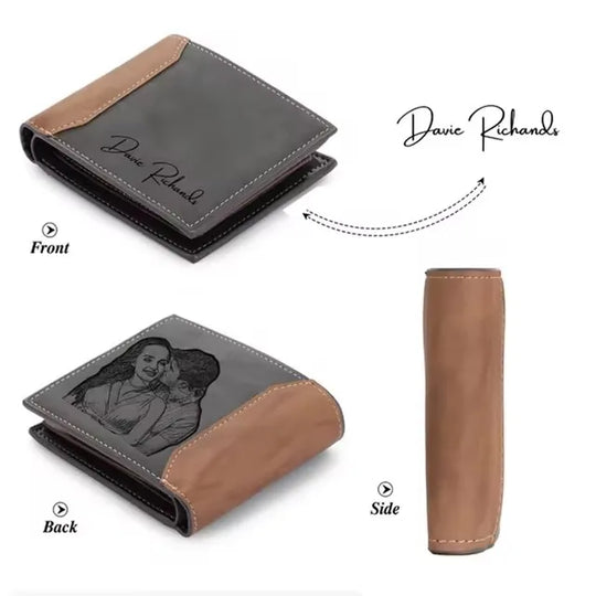 Personalized Engraved PU Leather Bifold Wallet