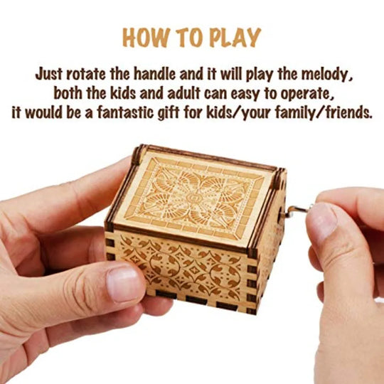 Wooden Hand Crank Music Box – Amazing Grace