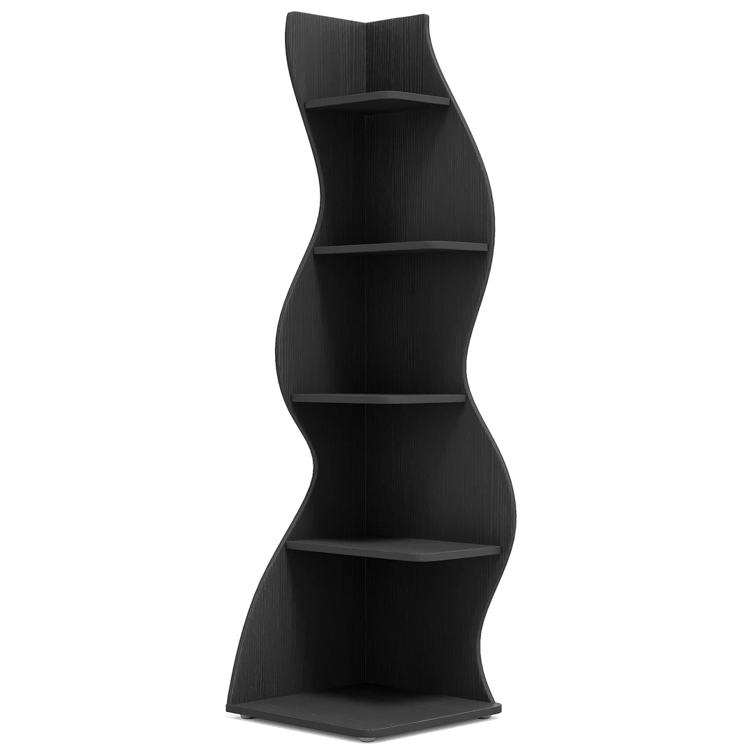 Modern 5-Tier Corner Bookshelf &amp; Display Shelf