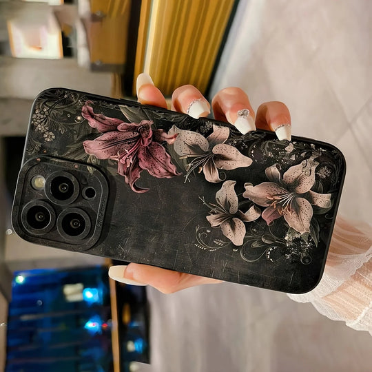 Luxury Floral TPU Phone Case for iPhone 13–17 Pro Max