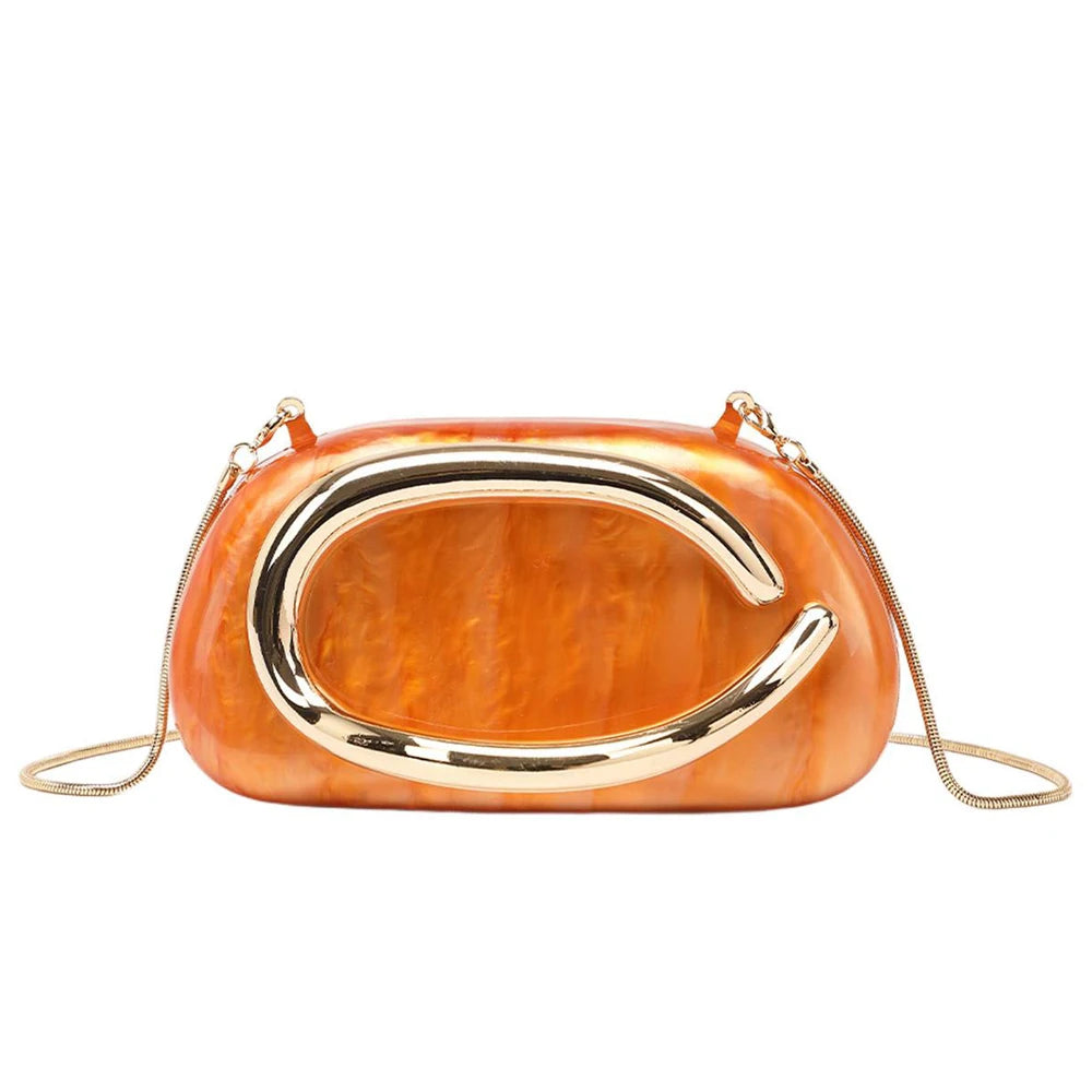 Luxury Acrylic Box Clutch Evening Crossbody Bag