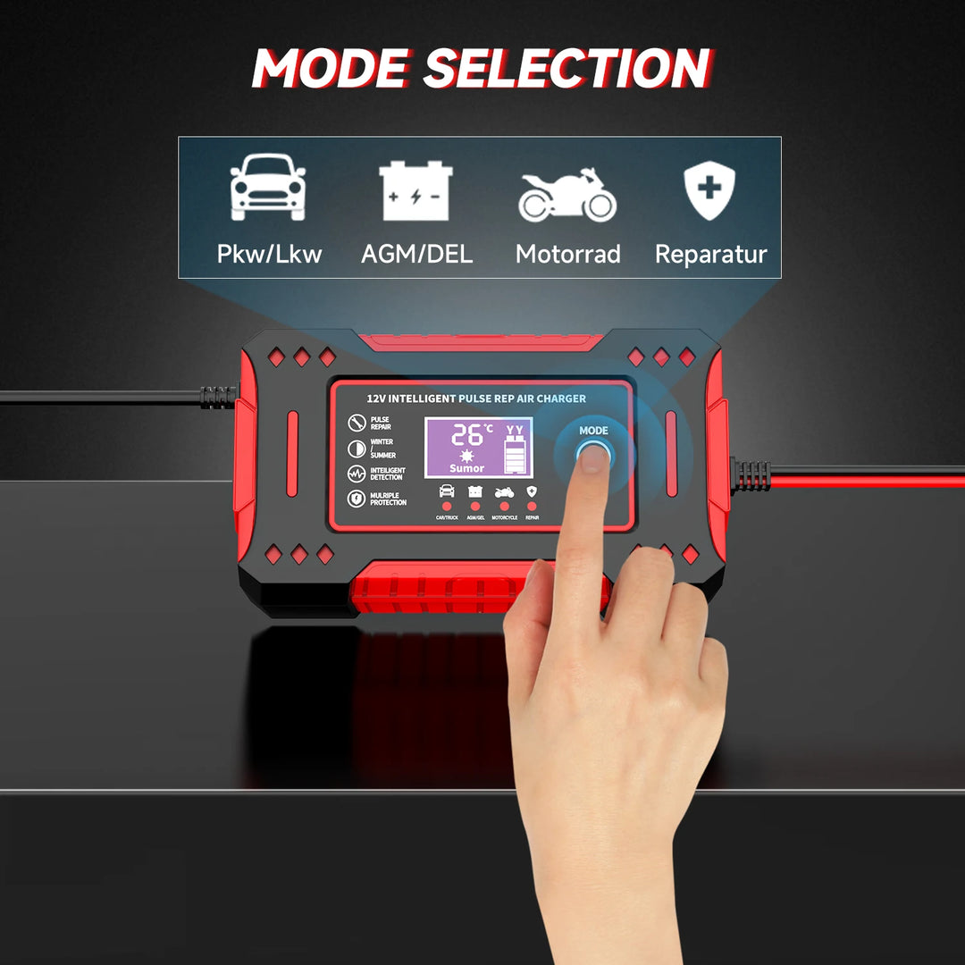 12V 6A Smart Battery Charger with LCD Display