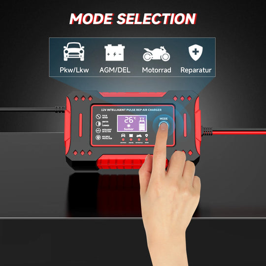 12V 6A Smart Battery Charger with LCD Display
