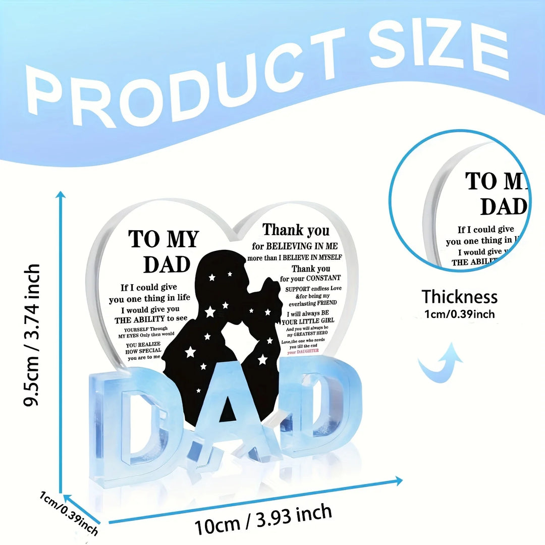 Dad Acrylic Heart Plaque Gift from Daughter