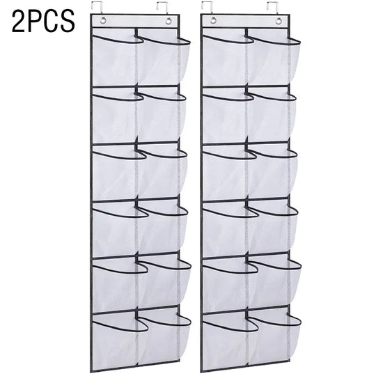 12 Pocket Over the Door Mesh Shoe Organizer with Hooks