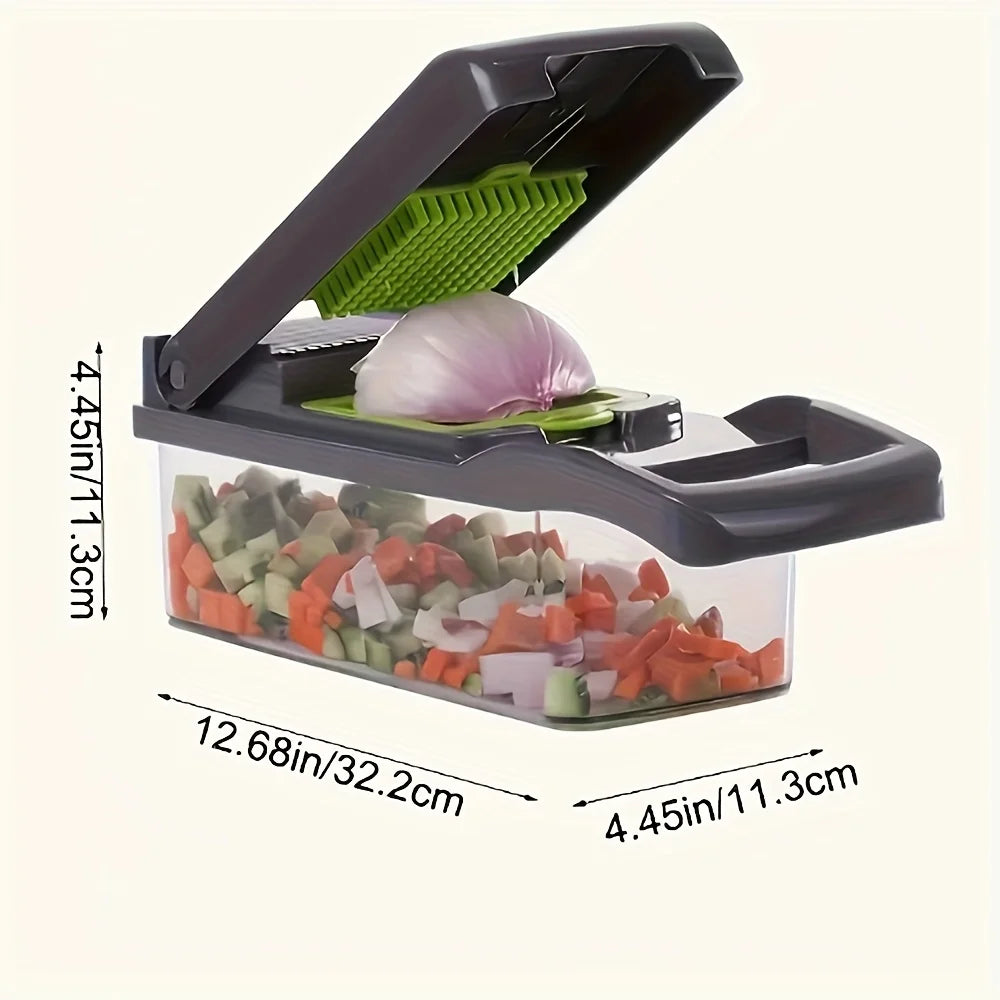 16-in-1 Manual Vegetable Chopper with Storage Container