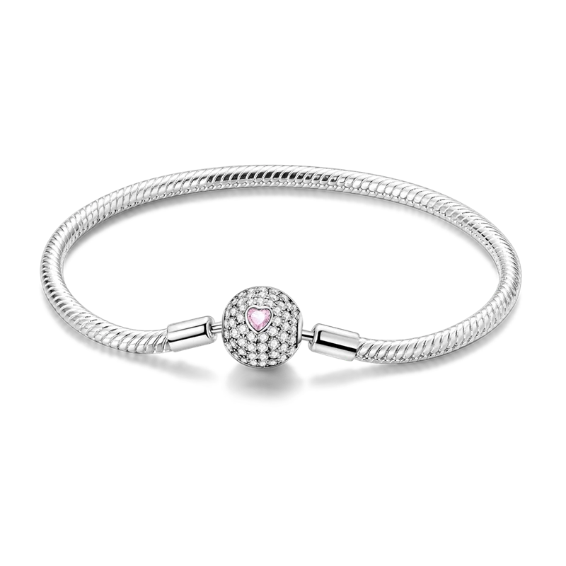 925 Sterling Silver Gold-Plated Heart Charm Bracelet