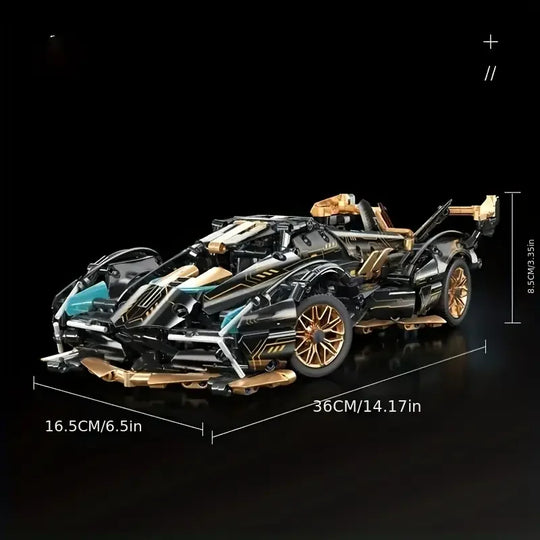 V12 Racing Sports Car Building Block Set – 1690 Pieces