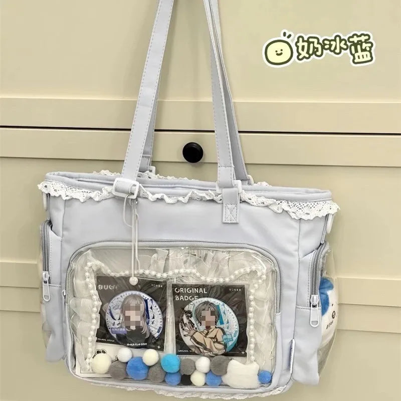 Anime Ita Tote Bag with Clear Display Pocket
