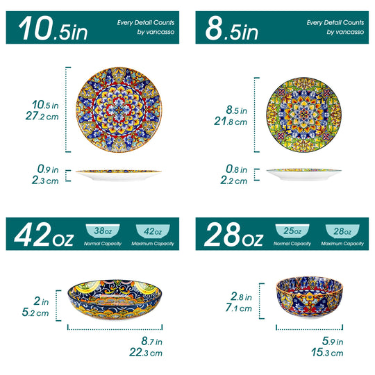 24-Piece Bohemian Porcelain Dinnerware Set for 6