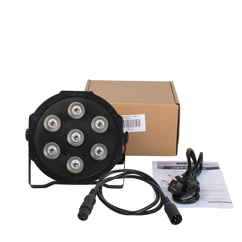 7x12W RGBW LED Flat Par DMX Stage Light