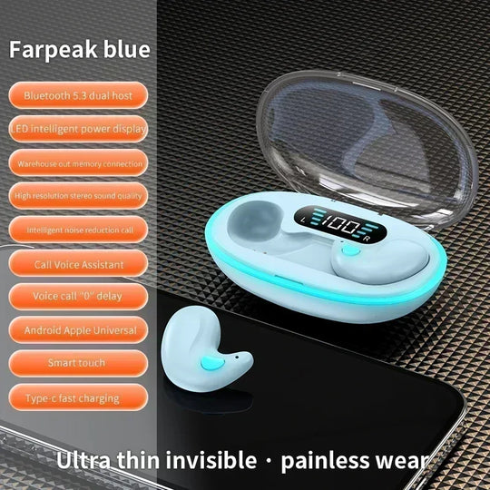 Mini Bluetooth 5.3 Wireless Sleep Earbuds with Charging Case