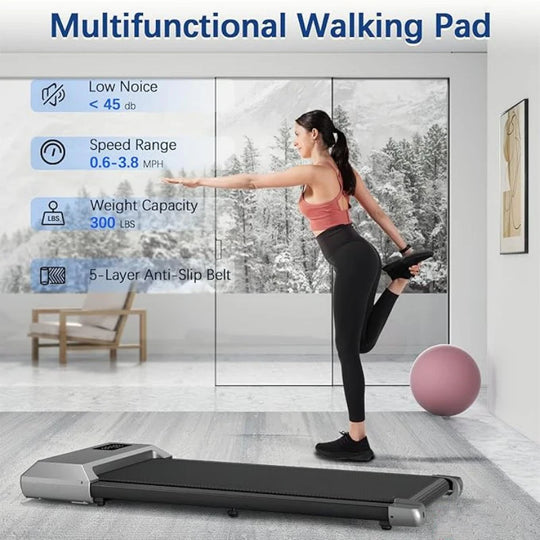 2-in-1 Walking Pad Treadmill with Bluetooth &amp; Remote