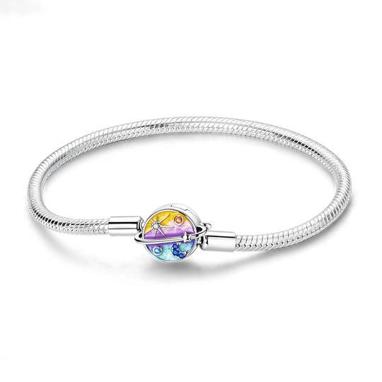 925 Sterling Silver Gold-Plated Heart Charm Bracelet