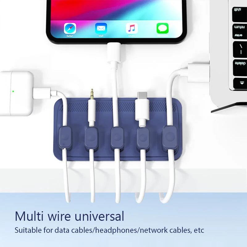Magnetic Cable Organizer Clip Holder for Desk &amp; Cables