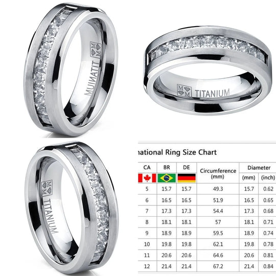Silver Plated Stainless Steel CZ Ring