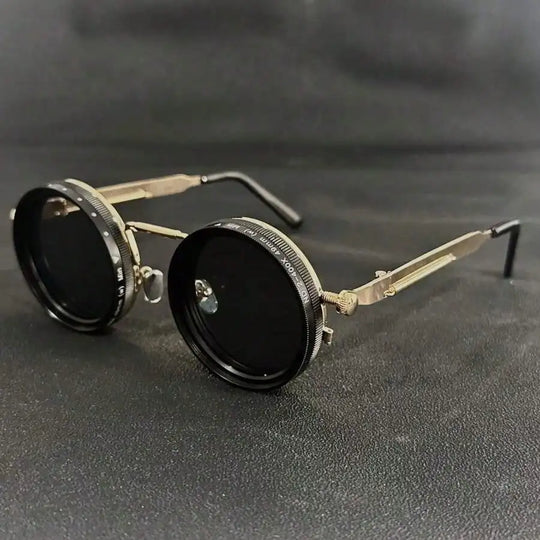 Retro Round Steampunk Polarized UV400 Sunglasses