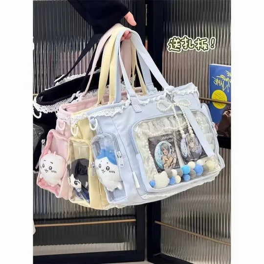 Anime Ita Tote Bag with Clear Display Pocket