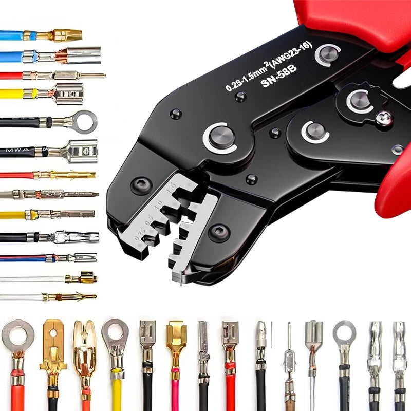 SN-58B Ratcheting Crimping Tool for Open Barrel Terminals