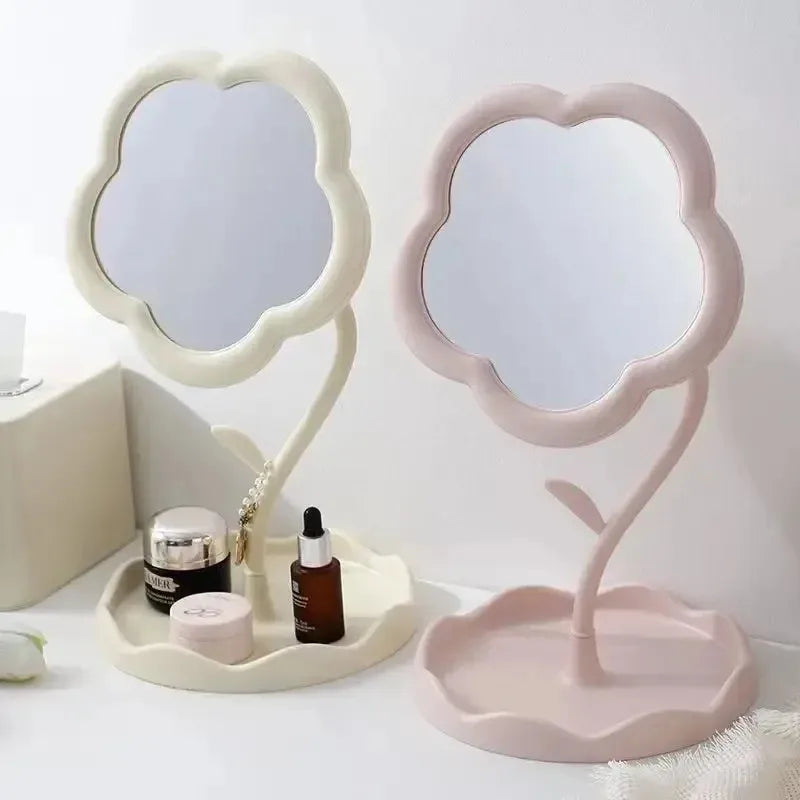 Flower Vanity Mirror with Storage Tray