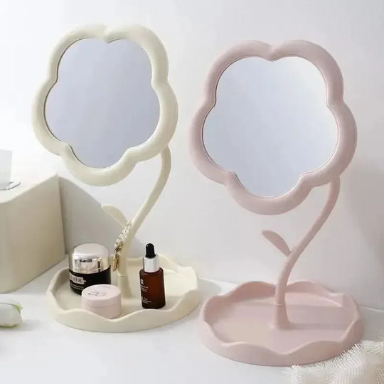 Flower Vanity Mirror with Storage Tray