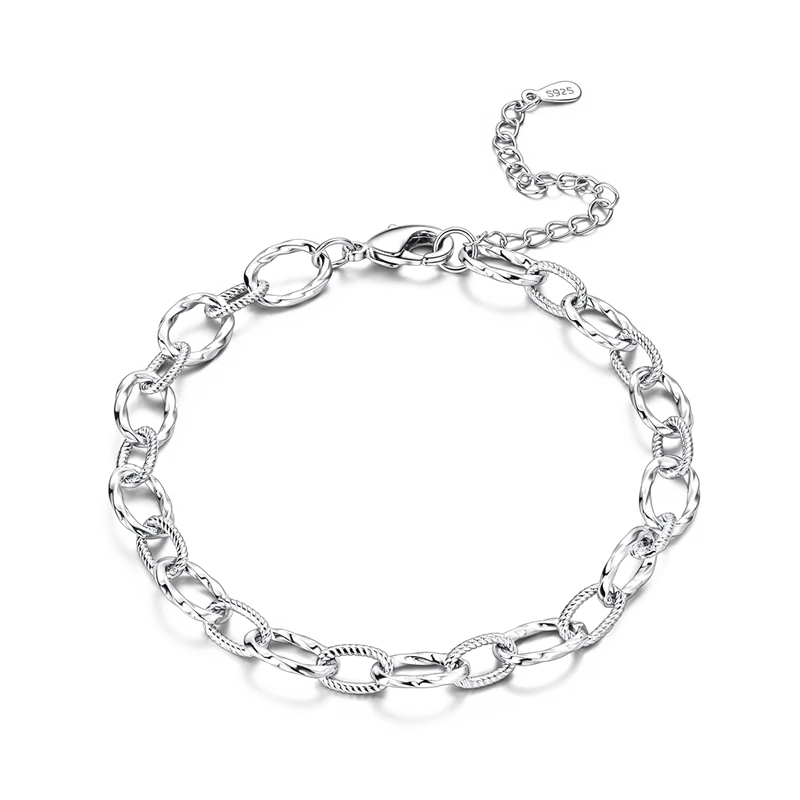 925 Sterling Silver Gold-Plated Heart Charm Bracelet