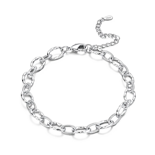 925 Sterling Silver Gold-Plated Heart Charm Bracelet
