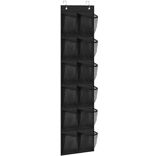 12 Pocket Over the Door Mesh Shoe Organizer with Hooks