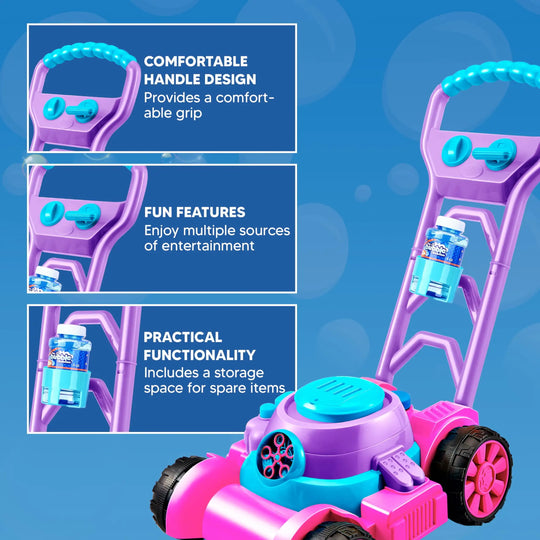 Pink Bubble Lawn Mower Toy for Kids