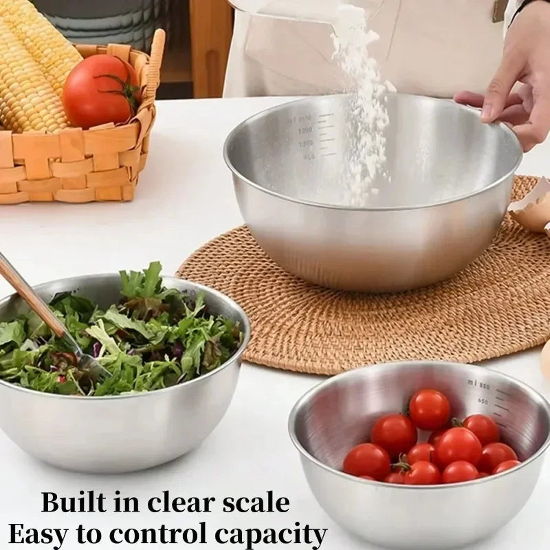 Stainless Steel Mixing Bowl with Measuring Scale