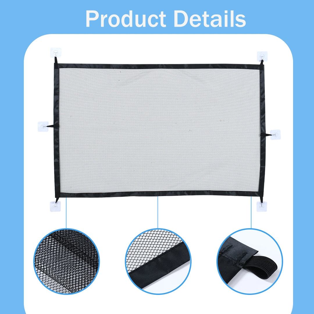 Mesh Pet Safety Gate for Doorways &amp; Stairs with 6 Hooks