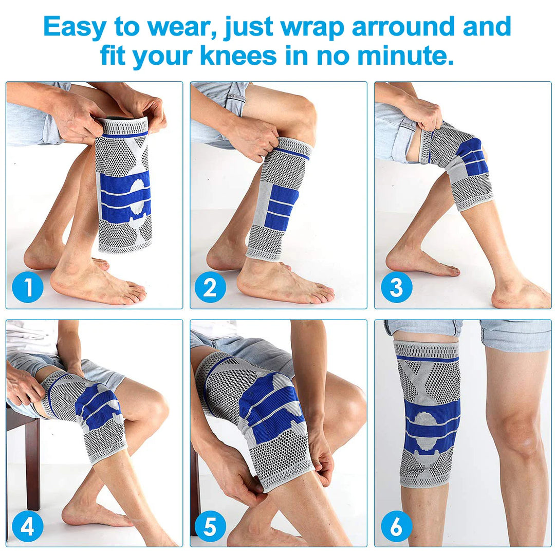 Medical Knee Compression Sleeve with Patella Gel Pad &amp; Side Stabilizers