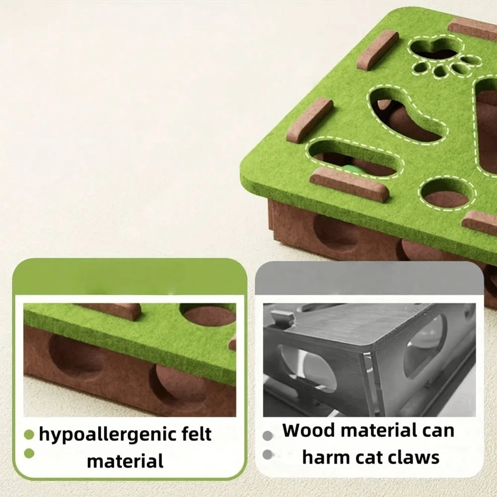 Interactive Cat Puzzle Toy with Maze Tunnel &amp; Bell Ball