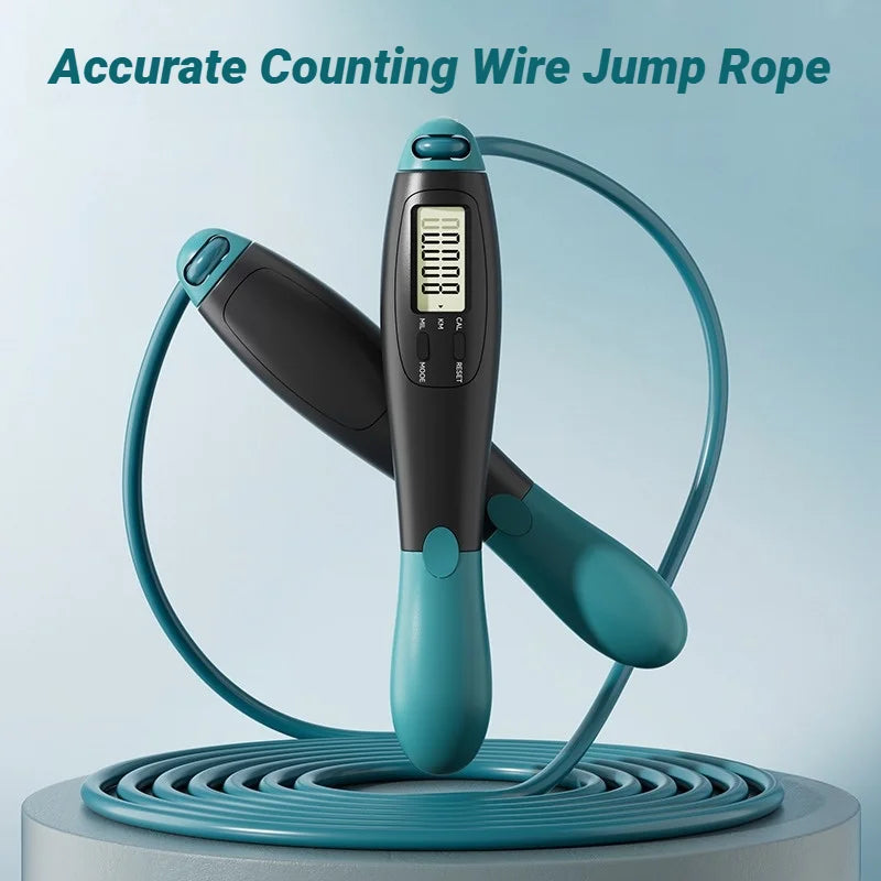 Counting Jump Rope with Electronic Counter Adjustable Steel Cable