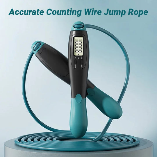 Counting Jump Rope with Electronic Counter Adjustable Steel Cable