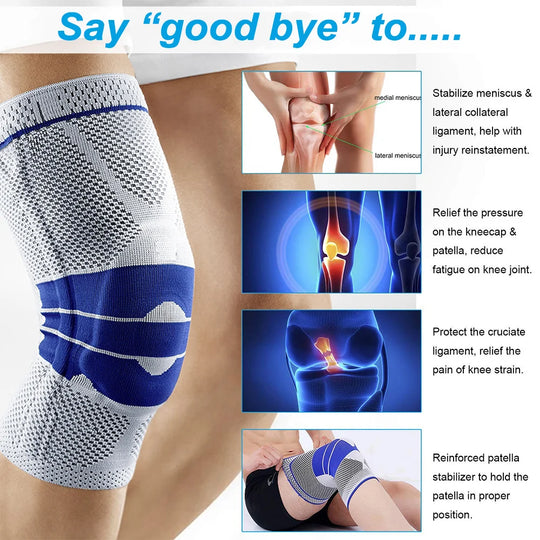Medical Knee Compression Sleeve with Patella Gel Pad &amp; Side Stabilizers