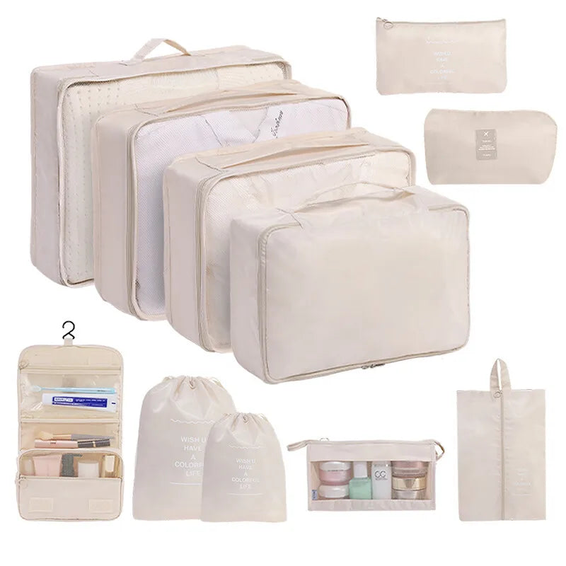 10-Piece Travel Packing Cubes Set with Shoe &amp; Toiletry Bags