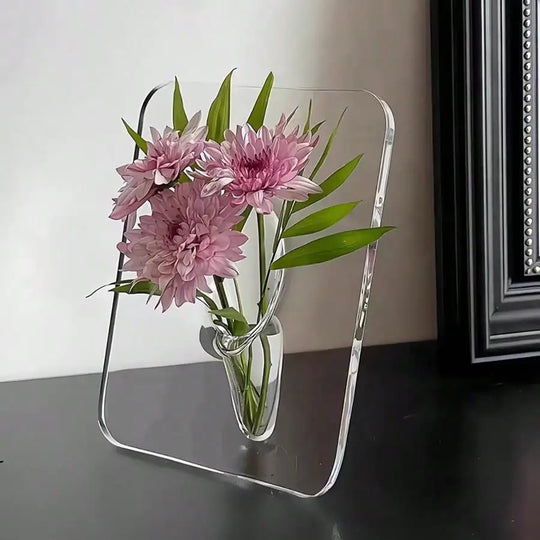 Clear Acrylic Frame Flower Vase for Modern Home Decor