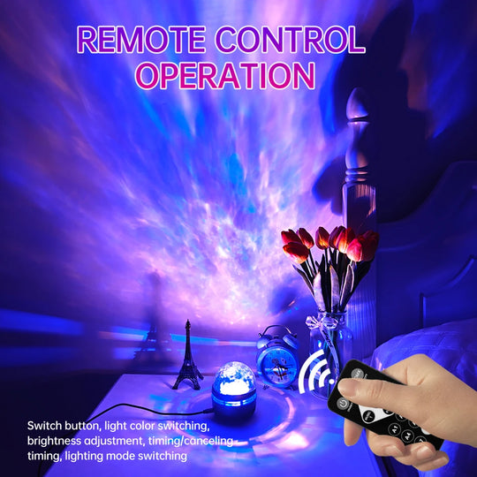 LED Galaxy Star Projector Night Light with Remote