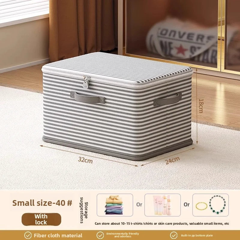 Lockable Foldable Storage Box with Zipper
