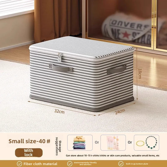 Lockable Foldable Storage Box with Zipper
