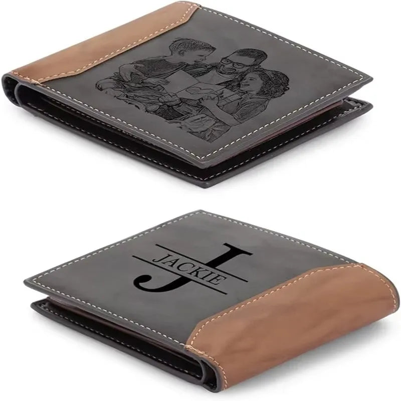 Personalized Engraved PU Leather Bifold Wallet