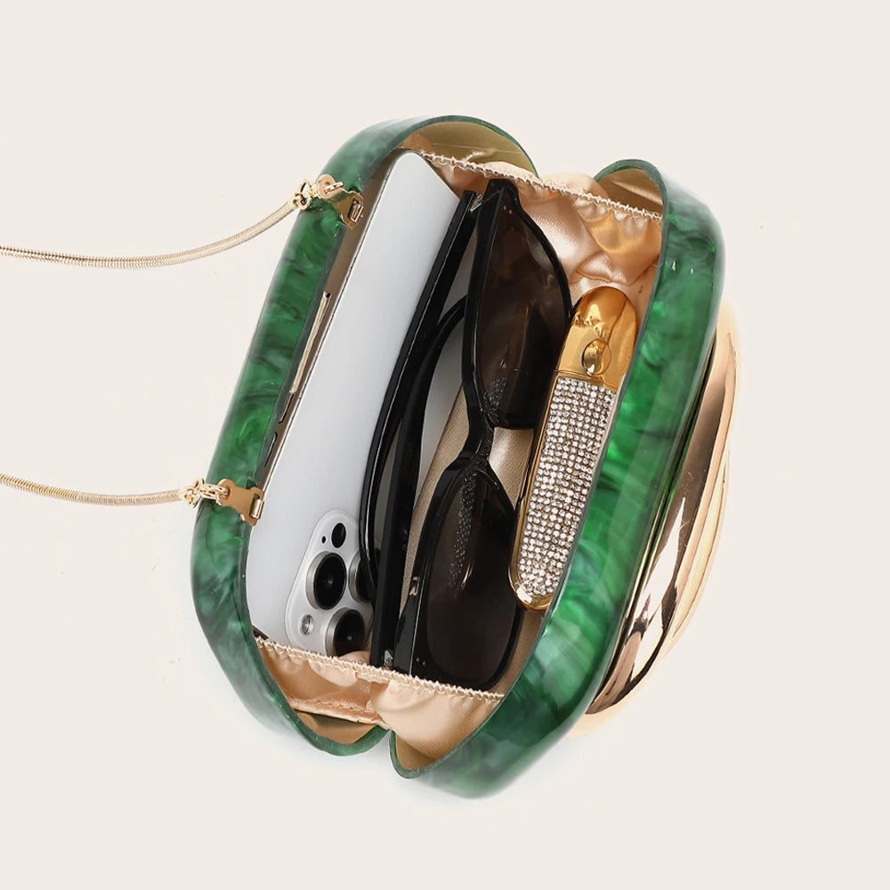 Luxury Acrylic Box Clutch Evening Crossbody Bag