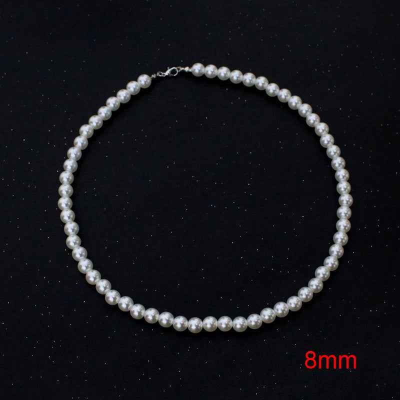 Classic White Simulated Pearl Choker Necklace