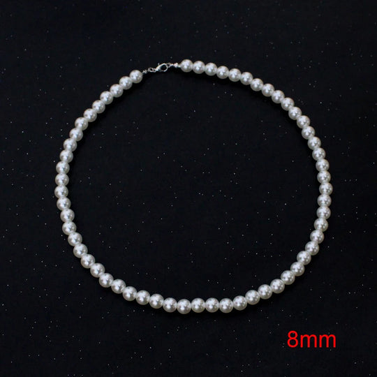 Classic White Simulated Pearl Choker Necklace